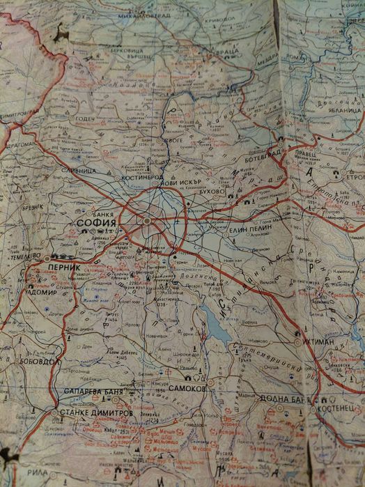Оригинален плакат с автентични подписи и Карта на България 1986 г