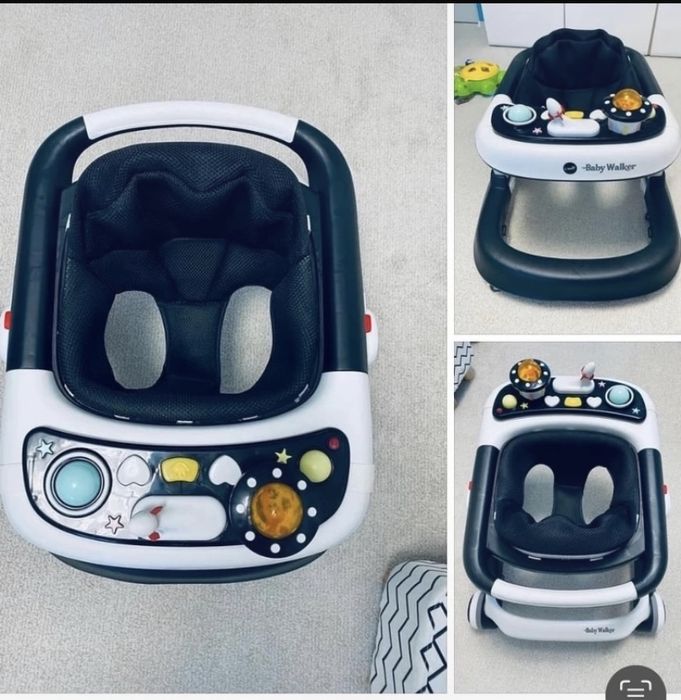 Premergator reglabil pe inaltime, cu roti din silicon Baby Walker