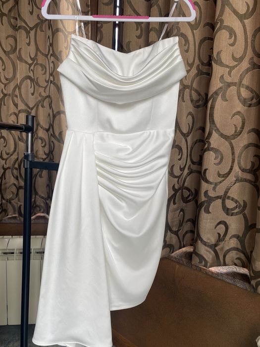 Официална бяла къса рокля Dizi с етикет / S размер