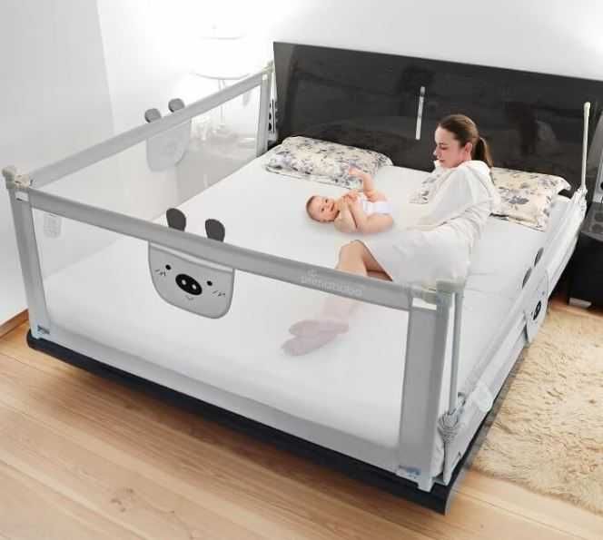 Bariera protectie pat bebelus copii culisanta inaltime reglabila