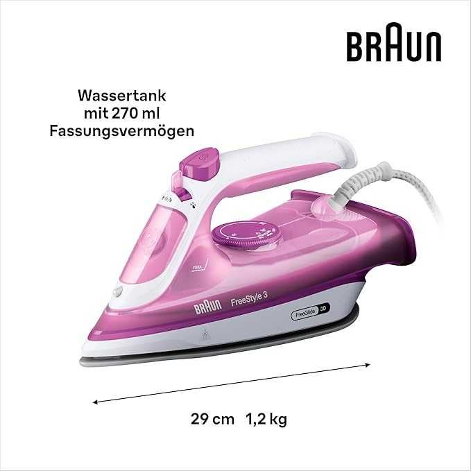 Braun FreeStyle 3 FI3124 PU, Парна ютия с технология FreeGlide 3D