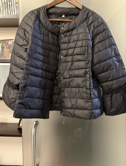 Дамско черно яке с 3/4 ръкав