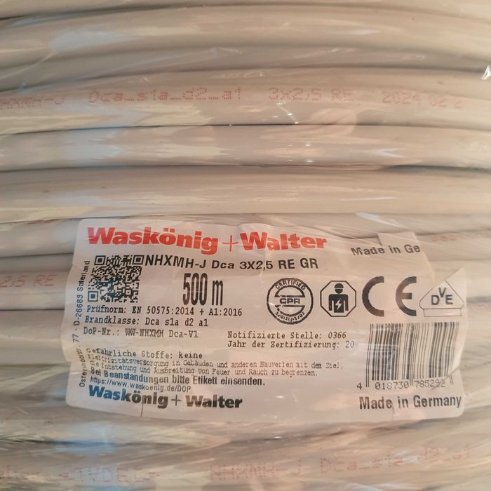 Vand cablu NHXMH-J masiv,3X2,5mm,5X2,5mm,cablu date cat.7 galben