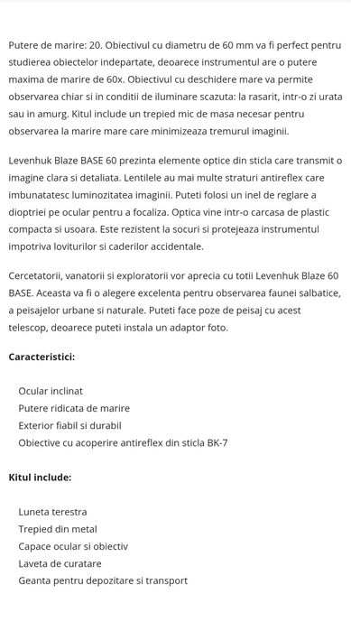 Lunetă terestră Levenhuk Blaze Base 60