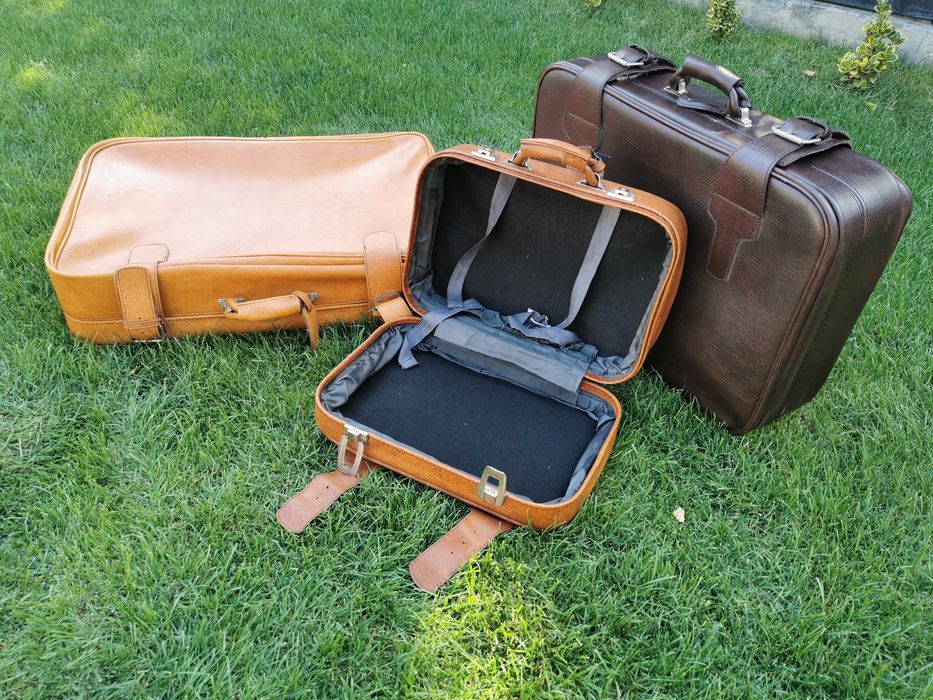Set de geamantane,valize din piele