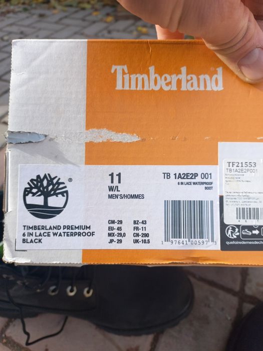 Ботинки Timberland черные 45 размер