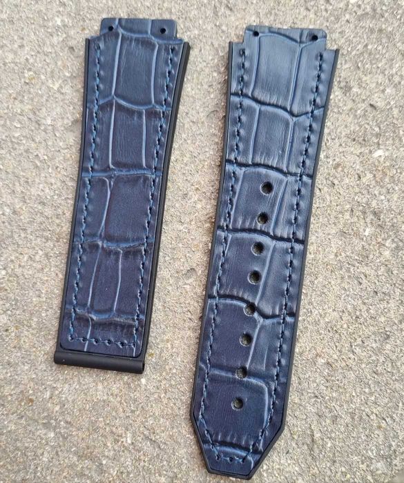 Curea de ceasa din piele si silicon pentru Hublot Big Bang 44mm