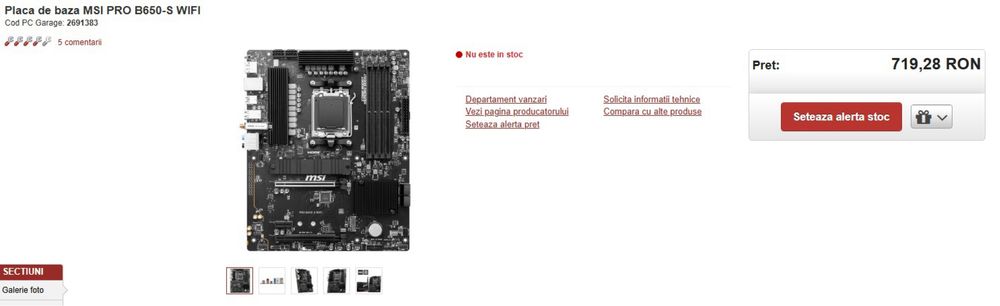Placa de baza MSI PRO B650-S WIFI