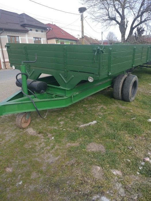 Remorca tractor agricola 6t ax dublu basculabila 3 parti frane recent adusa