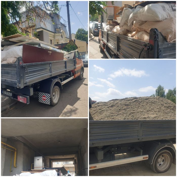 Transport moloz nisip pietriș amestec materiale de constructii