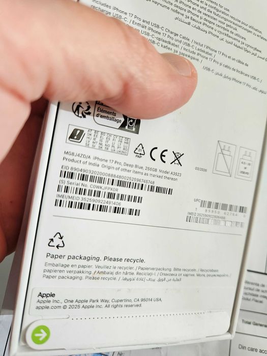 Iphone 17 pro 256 gb neverlock nou la cutie 2 ani garantie.