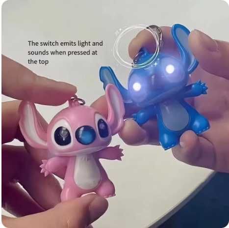 Комплект Светещ Ключодържател Лило и Стич, Lilo and Stitch LED играчка