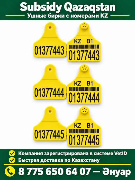 Бирка для крс, мрс КЗ бирка