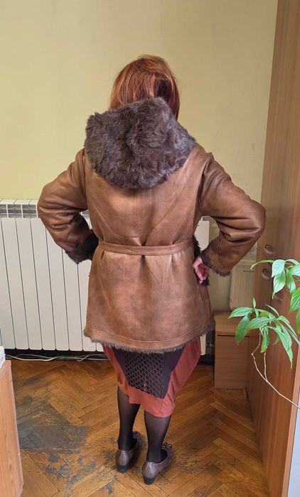 Италианско кожено палто с ДВЕ лица