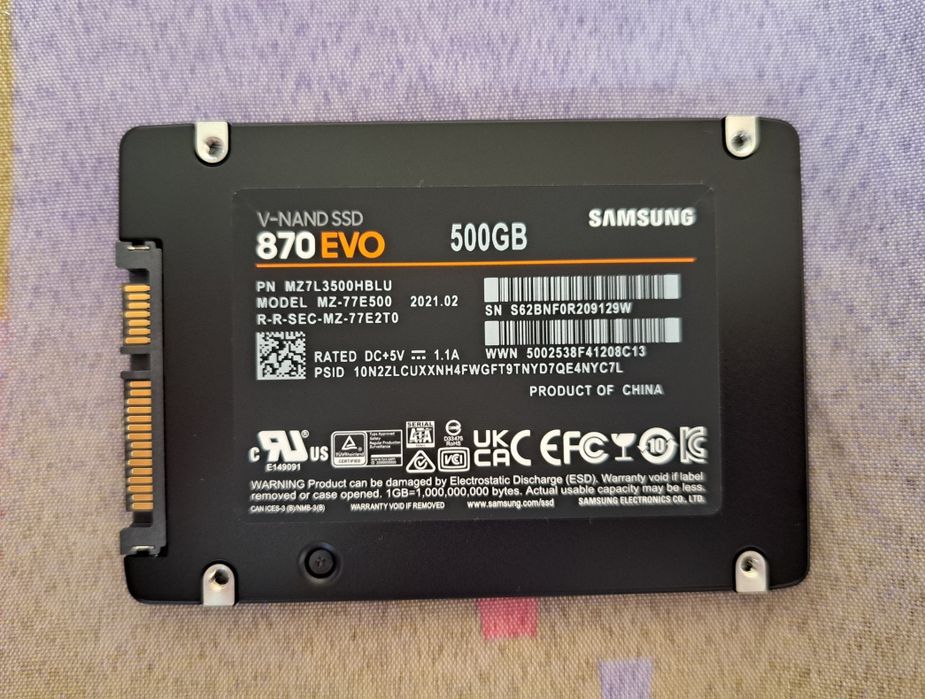 Памет SAMSUNG Solid State Drive (SSD) 870 EVO 500 GB 2.5" SATA 3