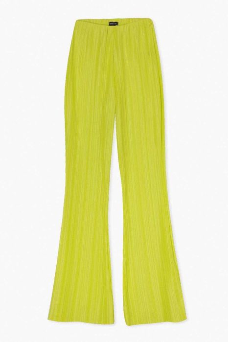 Координиращ комплект блуза и разкорен панталон в неон НОВ С ЕТИКЕТ