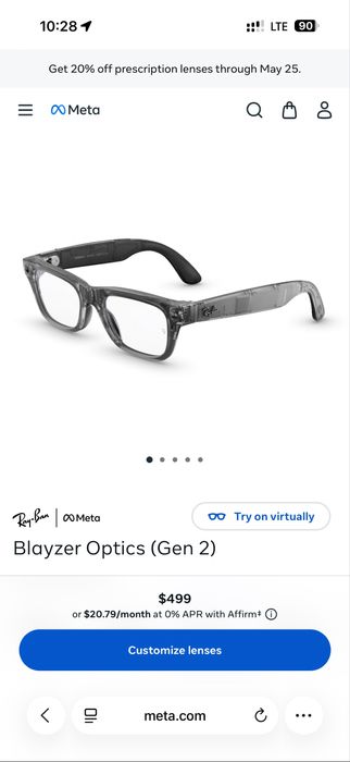 Ray ban meta blazer optics