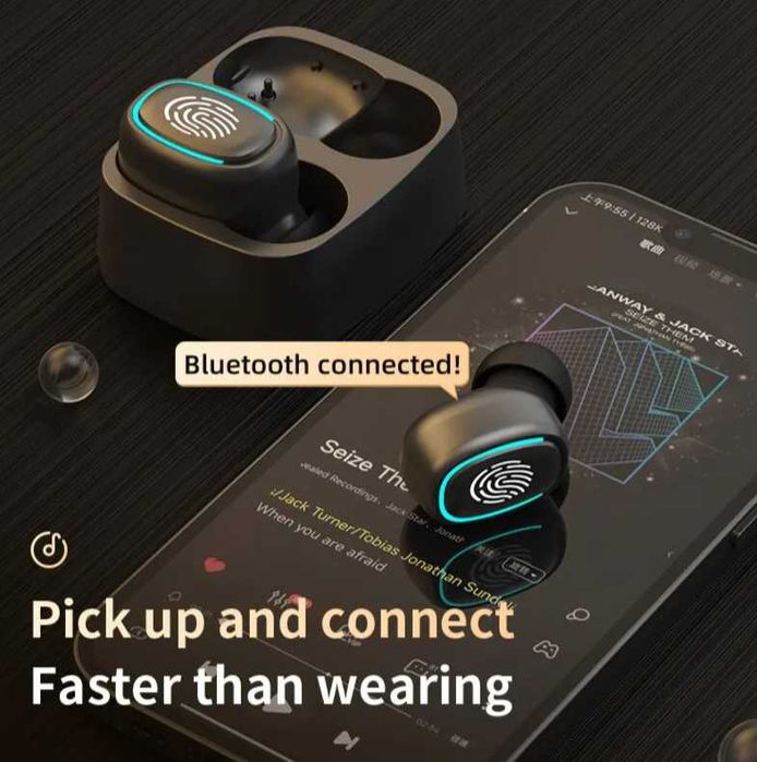 Беспроводные черные Bluetooth-наушники T1,