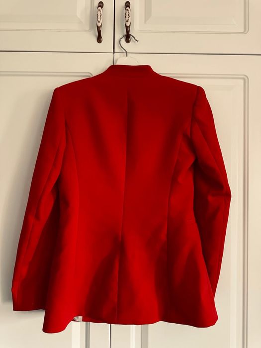 Costum Zara , sacou si pantaloni masura Xs /S ,culoare rosu , NOU !