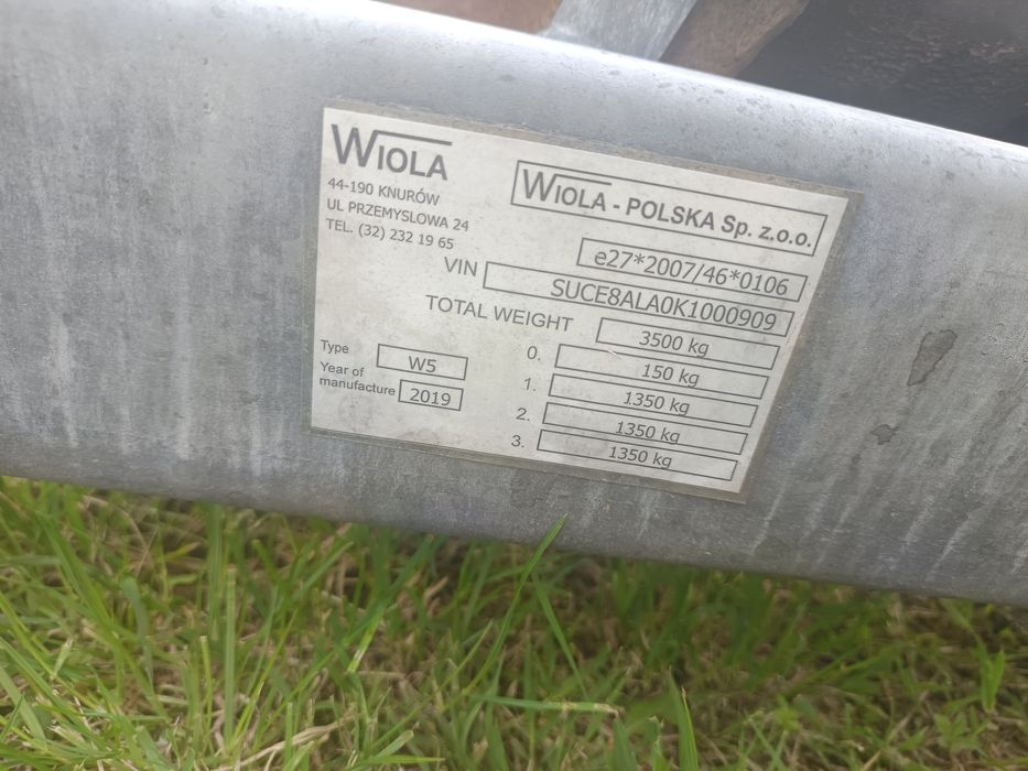 Wiola 3.5t 8.5m 3 axe