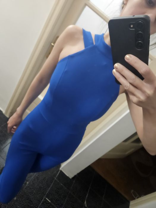 Salopetă albastru electric