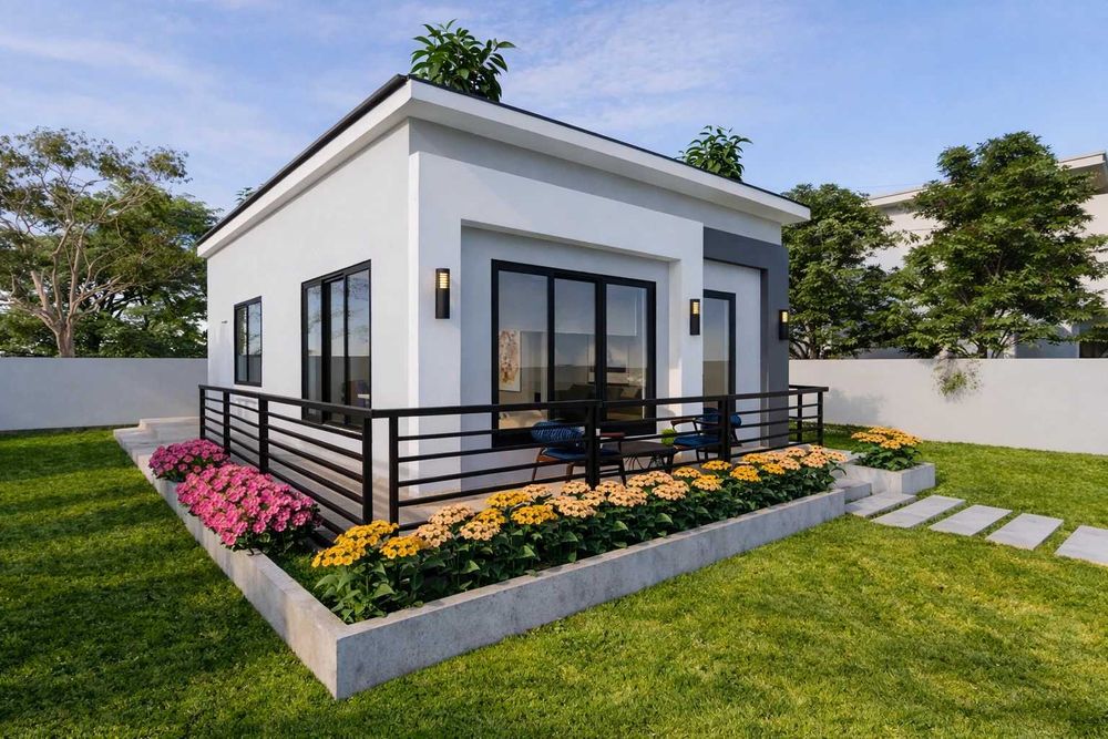 НА ИЗПЛАЩАНЕ - Евтина сглобяема къща с 2 спални, 65 кв. м