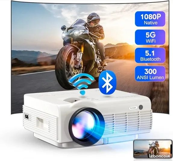 Промо Цена!5G Wi-Fi Проектор300 ANSI лумена Bluetooth