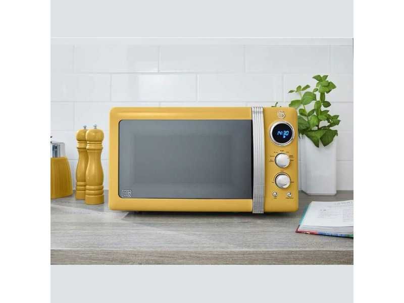 Микровълнова Фурна с Ретро Дизайн Swan SM22030YELNEU 20L