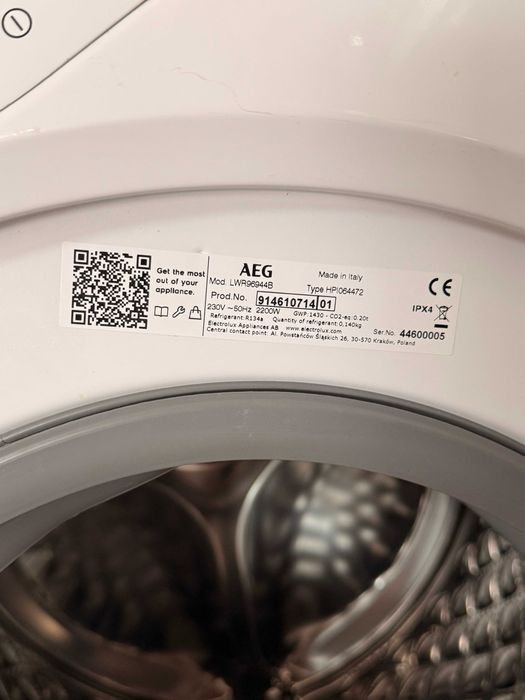 Пералня със сушилня AEG LWR96944B, 9/6 кг, 1400 термопомпа