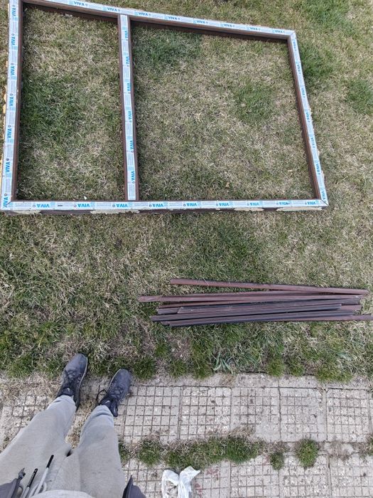 PVC дограма 150х205 / 135х205 – златен дъб – 3 бр. 110 evro за всичко