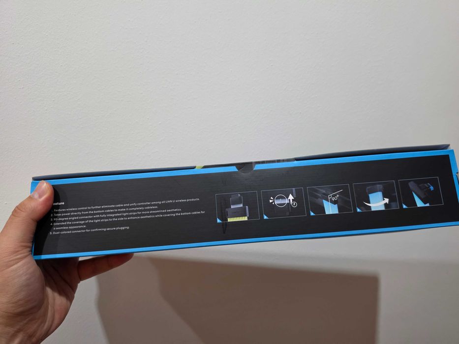 Cablu prelungitor RGB adresabil Lian Li Strimer Wireless 12VHPWR 16 pini la 16 pini GPU, 12 benzi iluminare LED, PW16-121W