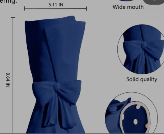 Vaza ceramica cu funda 24,5 cm, albastru inchis