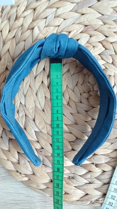 Диадеми с възел  от син / черен деним