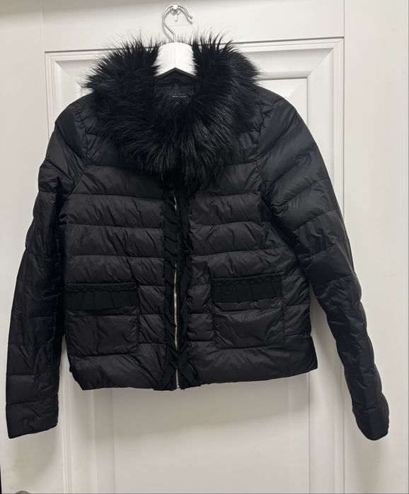 Geaca Zara - puf si pene - feminina si eleganta - cu blanita - S/M