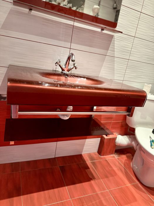 Комплект мивка от стъкло и огледало