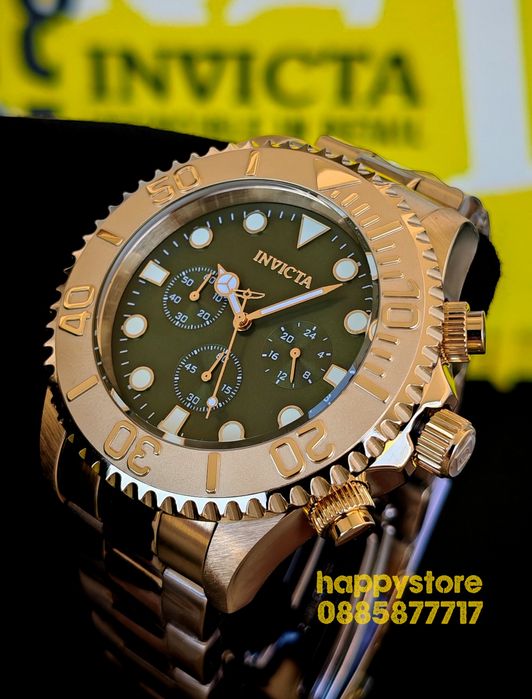 INVICTA Grand Diver Green dial 52mm, Инвикта нов ръчен часовник