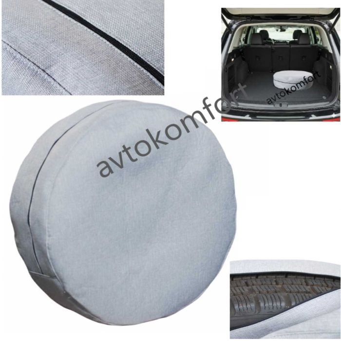 Чанта Калъф За Резервна Гума И Патерица Черен Цвят С Велкро Лепенки