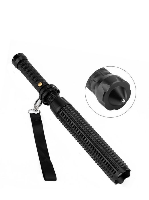 Baston Telescopic Police cu Lanterna LED Fabricat din Metal Premium și aliaj aluminiu 45 cm deschis / 34 cm inchis