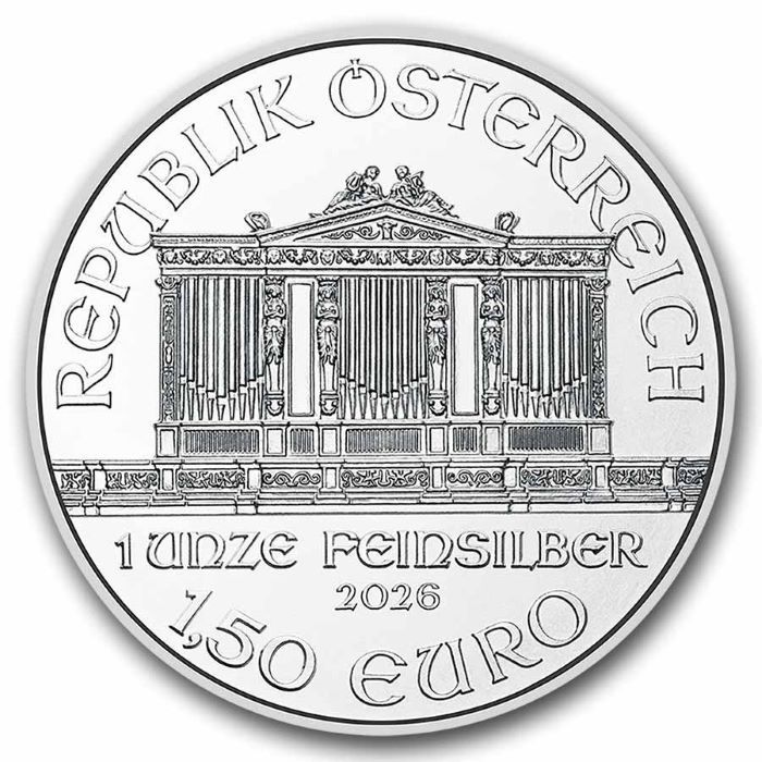 Сребърна монета 1 унция австрийска филхармония