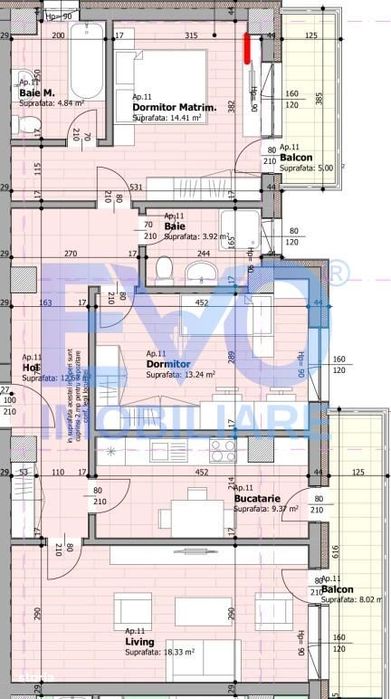 Apartament cu 3 camere, 89.81 mp, 2 bai, bloc nou, zona Galata Iasi — fotografia 2