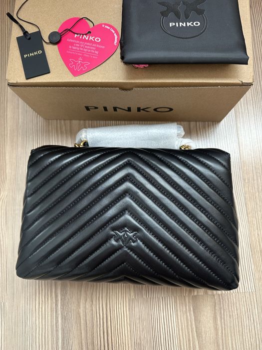 Чисто нова чанта на PINKO Love Lady Puff V Quilt в черен цвят
