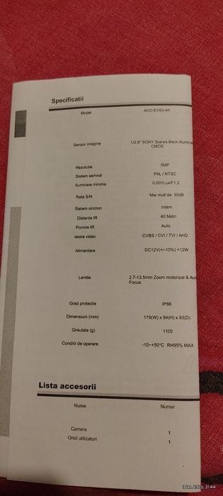 Camera de supraveghere  2bucati preț este de 400 lei pe bucata.