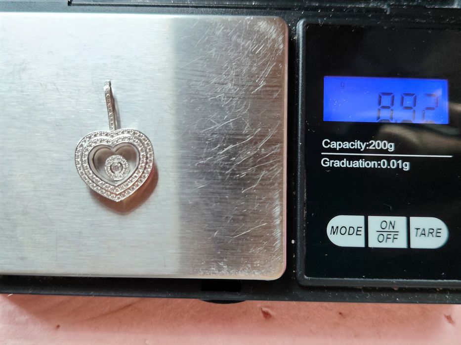 Pandantiv Chopard Happy Diamonds / Happy Hearts – Aur alb 18K (750) – Diamante