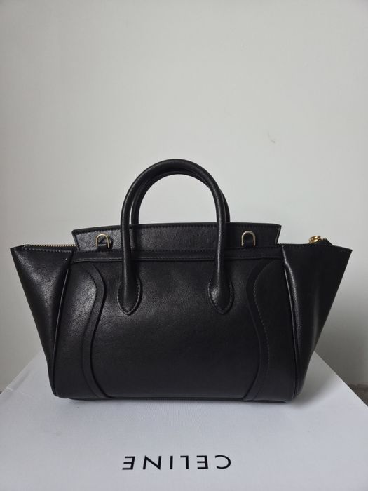 Celine little luggage in supple shiny lambskin