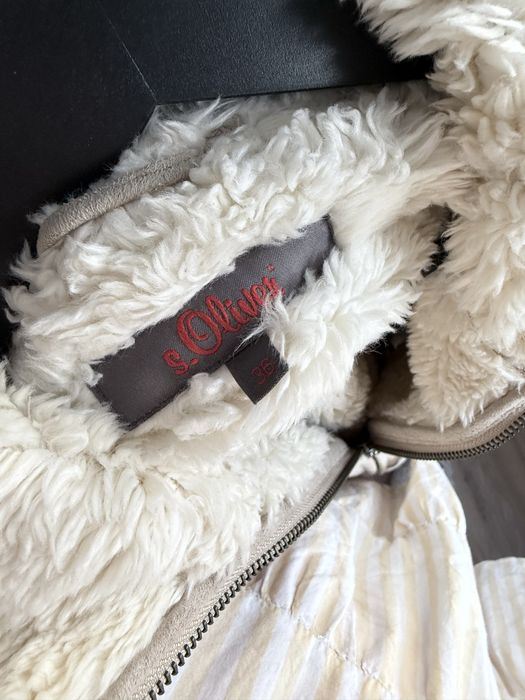 Geaca imitatie de piele intoarsa cu blanita