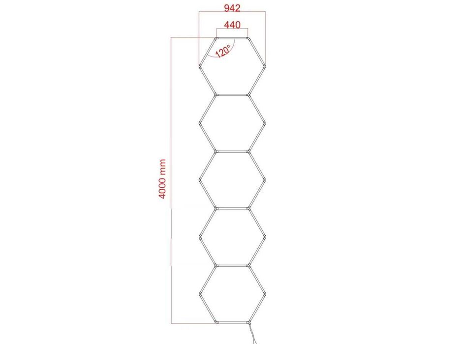Iluminare liniară LED Fagure- 5 Hexagoane pentru garaj Modern lumina