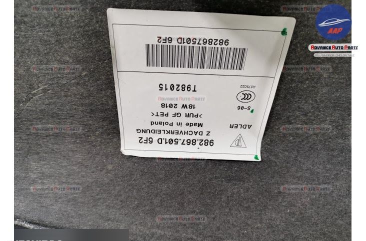 Вътрешен таван оригинален Порше / Porsche 718 Cayman 982 Оригинален въ