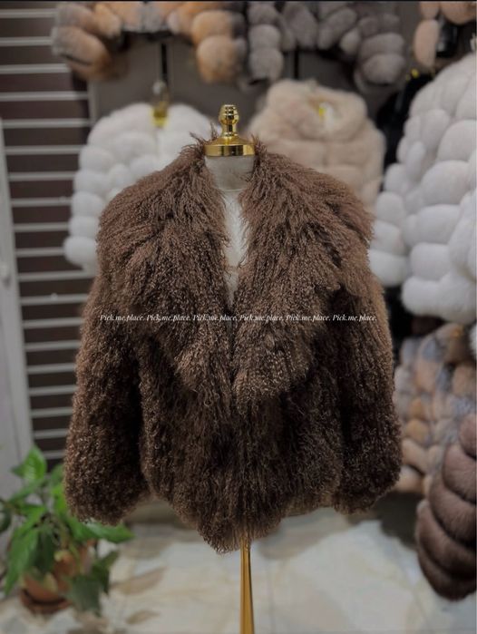 Палто от естествен косъм лисица и лама