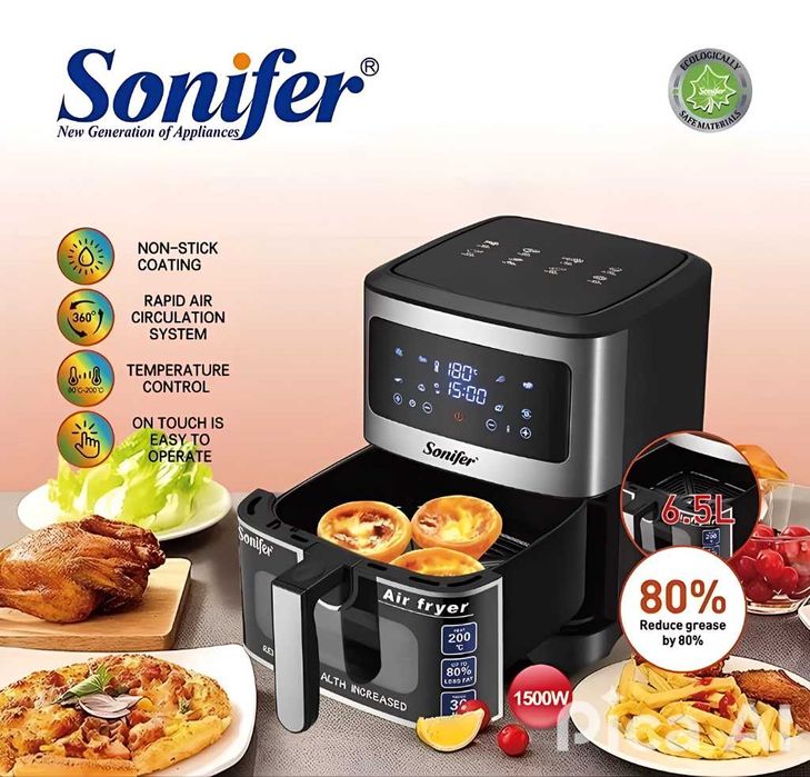 Аэрогриль Sonifer SF-1028S — 6.5 л, 1500 Вт. Есть доставка