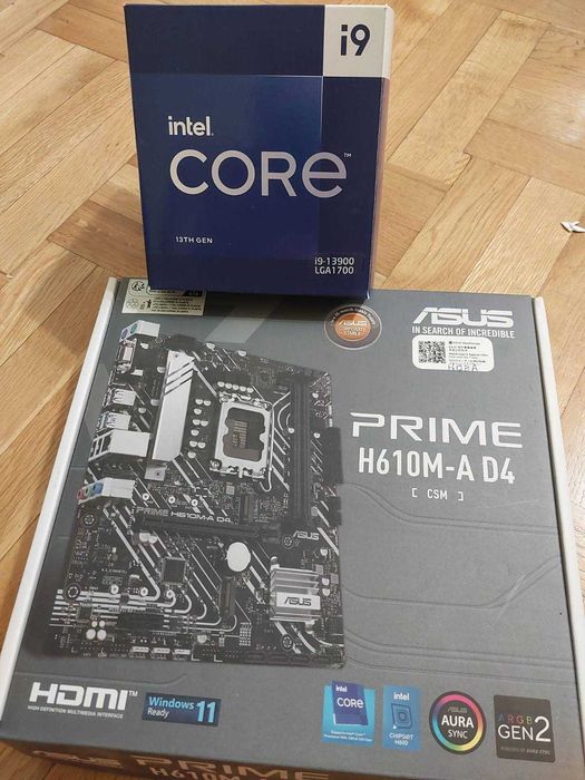 Intel Core i9 13900 + Asus Prime H610M-A D4 (с гаранция)